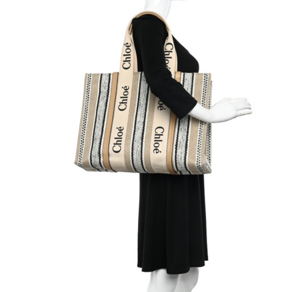 Chloé Woody Large Tote Neutral - Picture 6 of 8